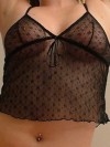 Shellys pierced nipples are visable through her sheer top