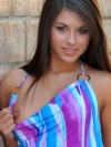 Watch as Shyla Jennings pulls her dress aside showing off her perfect teenage breast